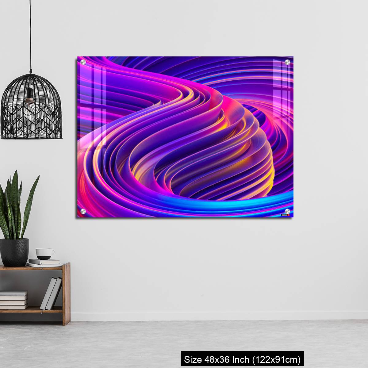 OMGs Acrylic Wall Decor – Liquid shapes abstract holographic 3D wavy background - Image 6