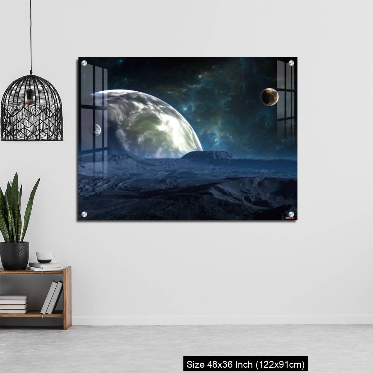 OMGs Acrylic Wall Decor – New Exoplanet or Extrasolar planet with atmosphere and moon - Image 6