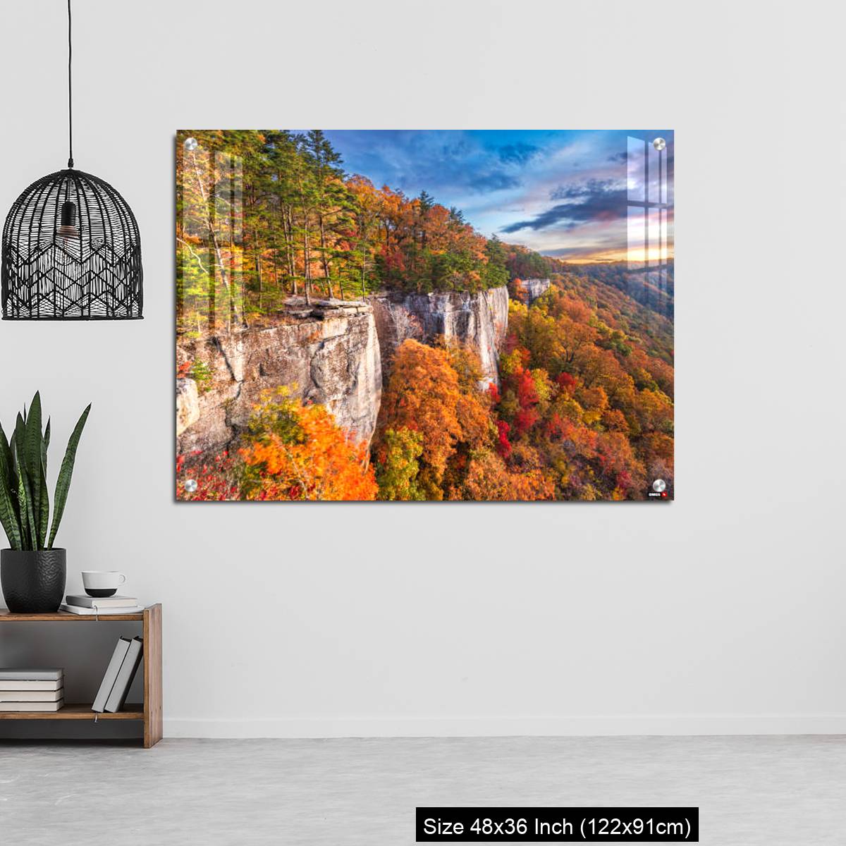 OMGs Acrylic Wall Decor – New River Gorge, West Virgnia, USA autumn morning - Image 6