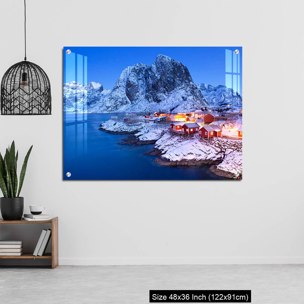 OMGs Acrylic Wall Decor – Norwegian fisherman's cabins on the Lofoten at dawn in winter - Image 6