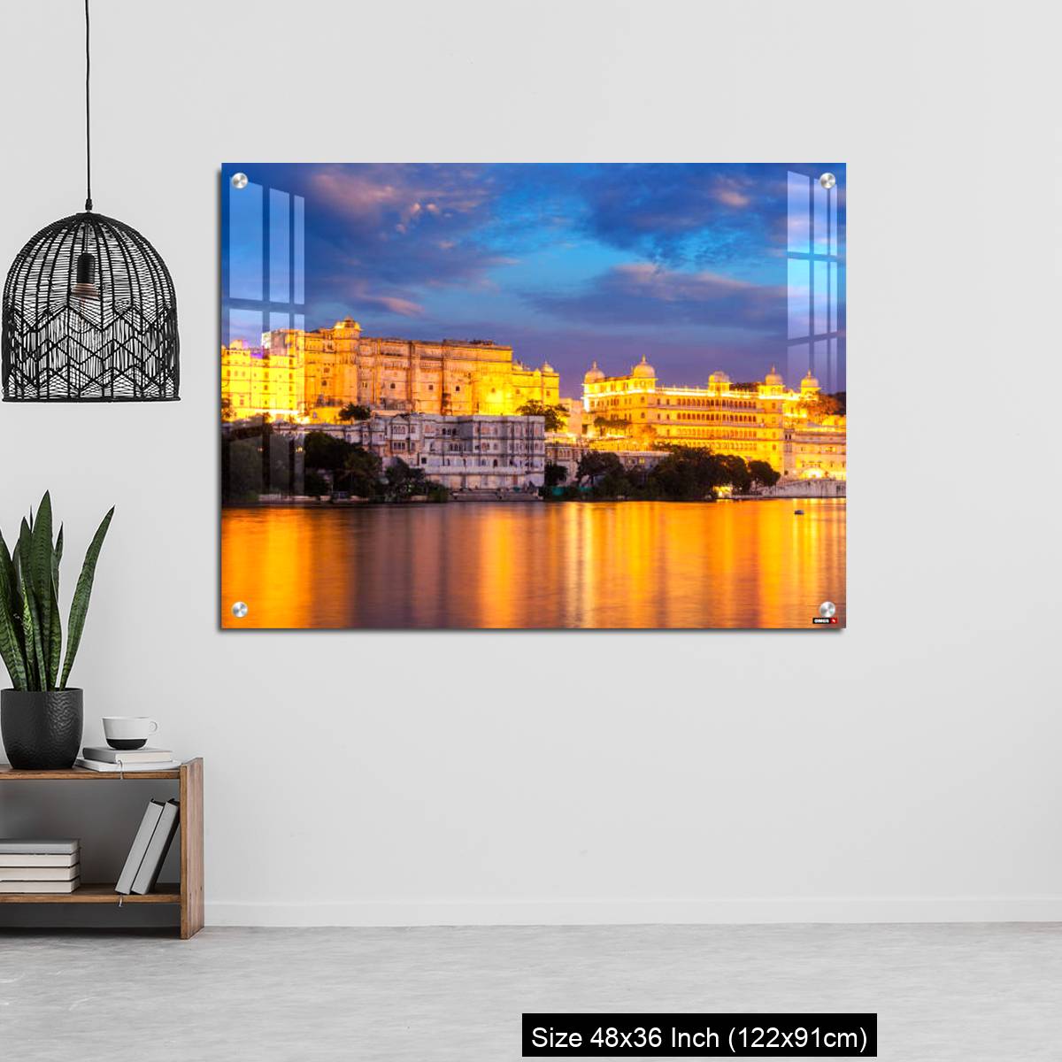 OMGs Acrylic Wall Decor – Udaipur City Palace in the evening view. Udaipur, India - Image 6