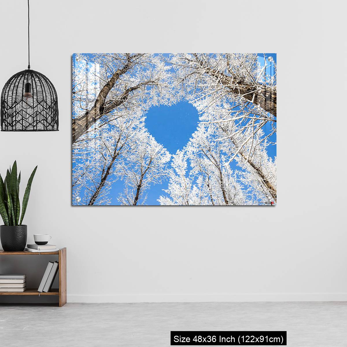 OMGs Acrylic Wall Decor – Winter landscape,branches form a heart-shaped pattern - Image 6