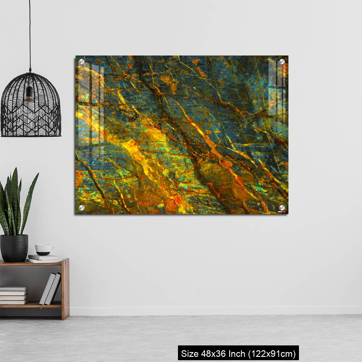 OMGs Acrylic Wall Decor – Yellow orange blue abstract grunge background - Image 6