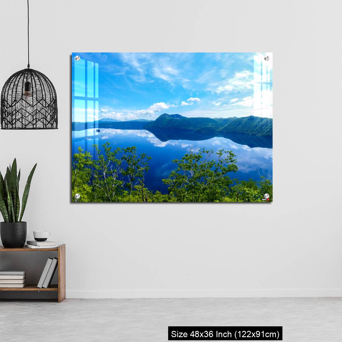 OMGs Acrylic Wall Decor – panoramic view of a lake reflecting sky. Lake Mashu,Akan National Park,Japan. - Image 6