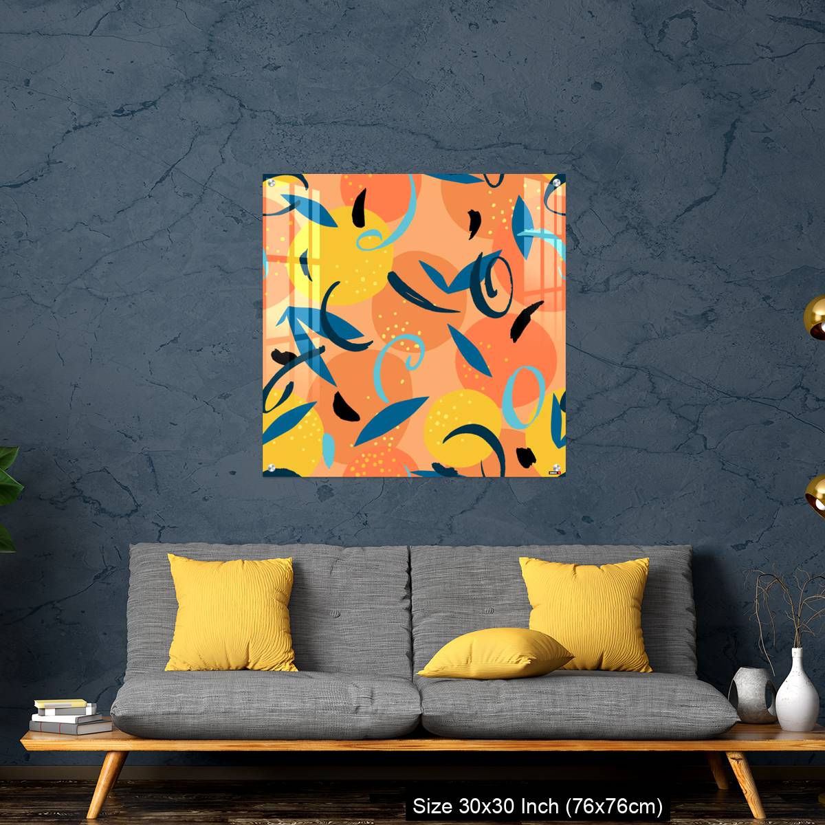 OMGs Acrylic Wall Decor – Floral Fruit seamless pattern made of oranges with leaves - Image 7