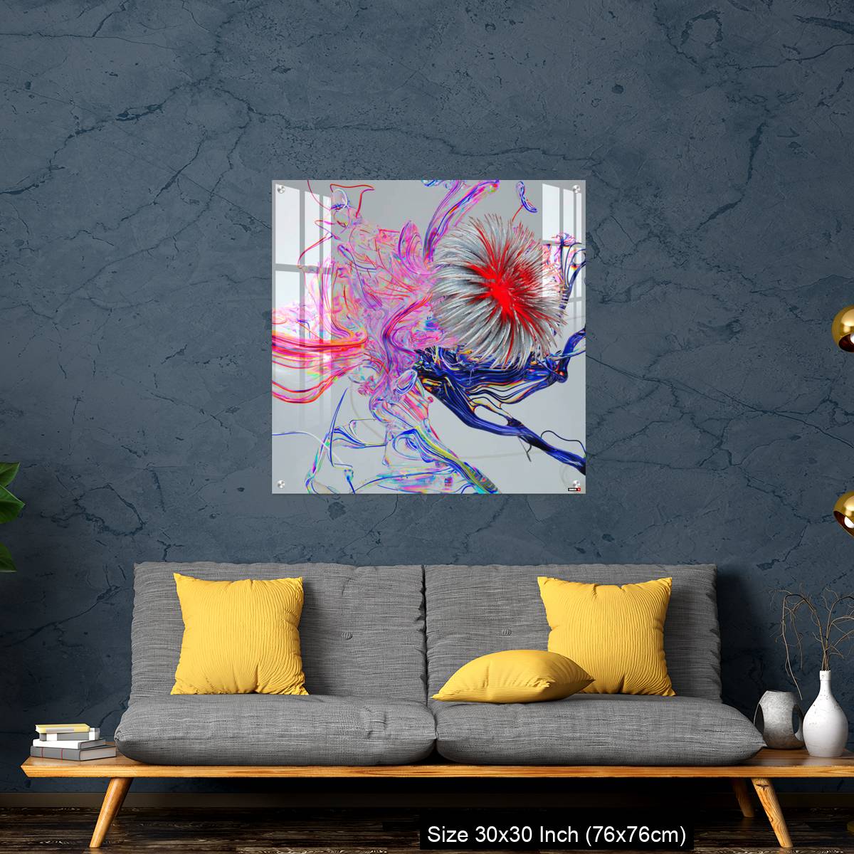 OMGs Acrylic Wall Decor – Flower abstract 3D color wired glass  background - Image 7