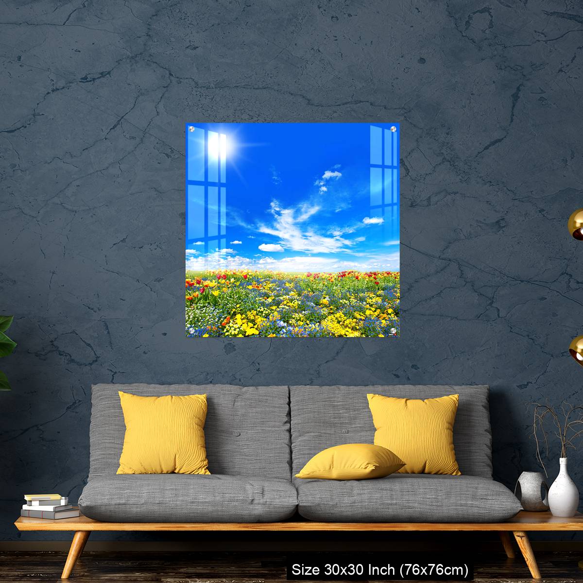 OMGs Acrylic Wall Decor – Meadow with colorful spring flowers. Tulips - Image 7