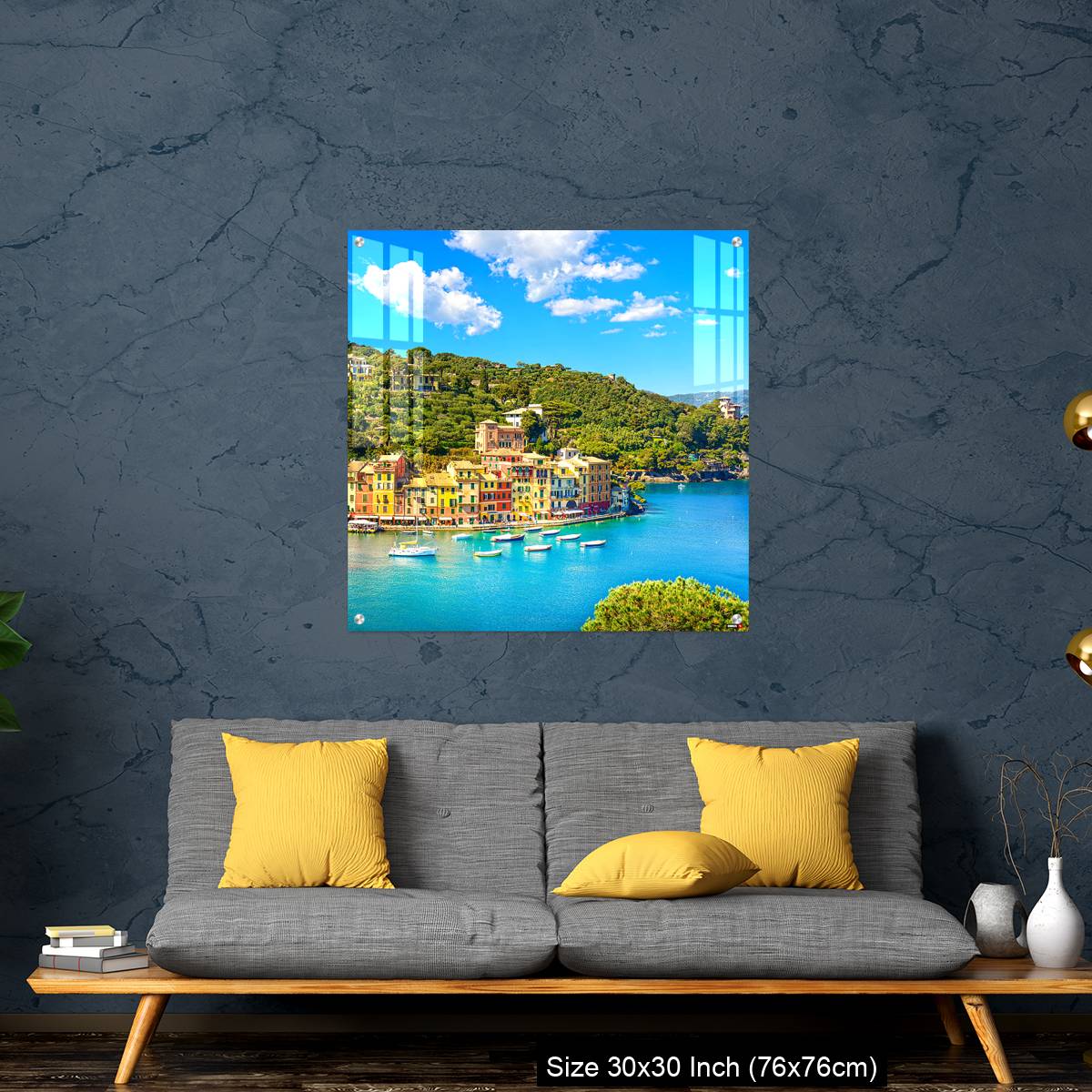 OMGs Acrylic Wall Decor – Portofino luxury village landmark, panoramic aerial view. - Image 7