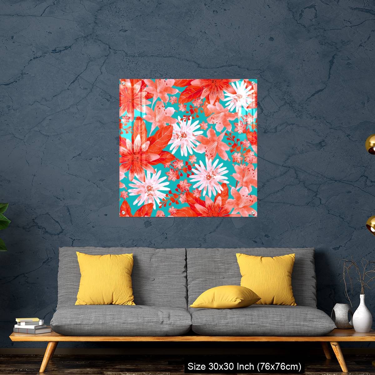 OMGs Acrylic Wall Decor – Seamless pattern with Assorted Red Flowers - Image 7