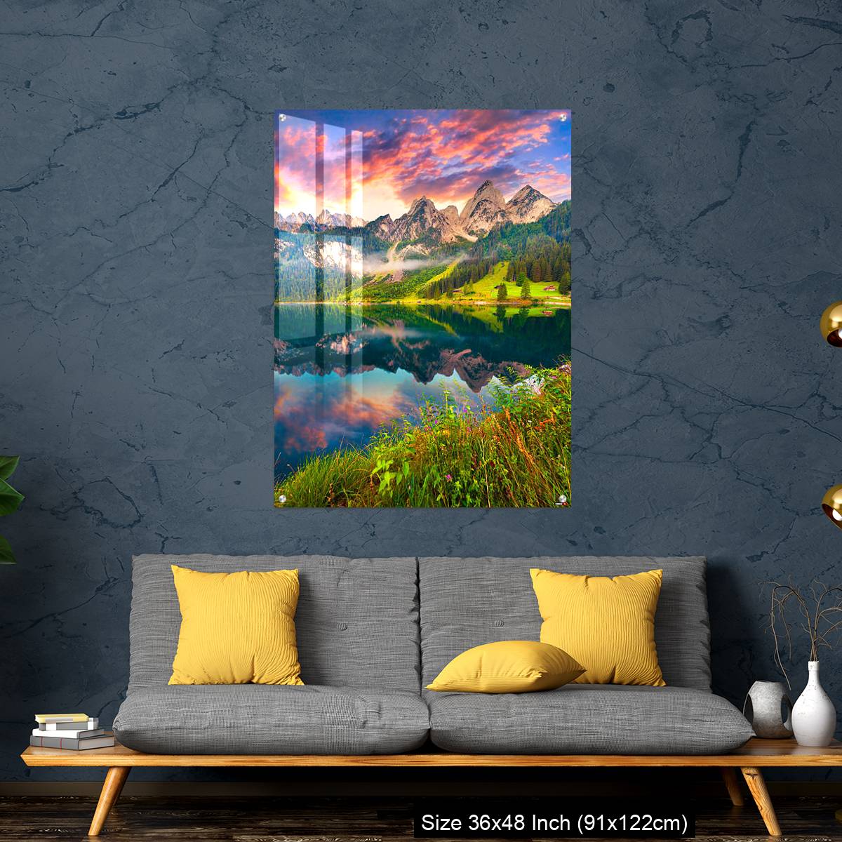 OMGs Acrylic Wall Decor – Colorful summer sunrise on the Vorderer Gosausee lake - Image 7