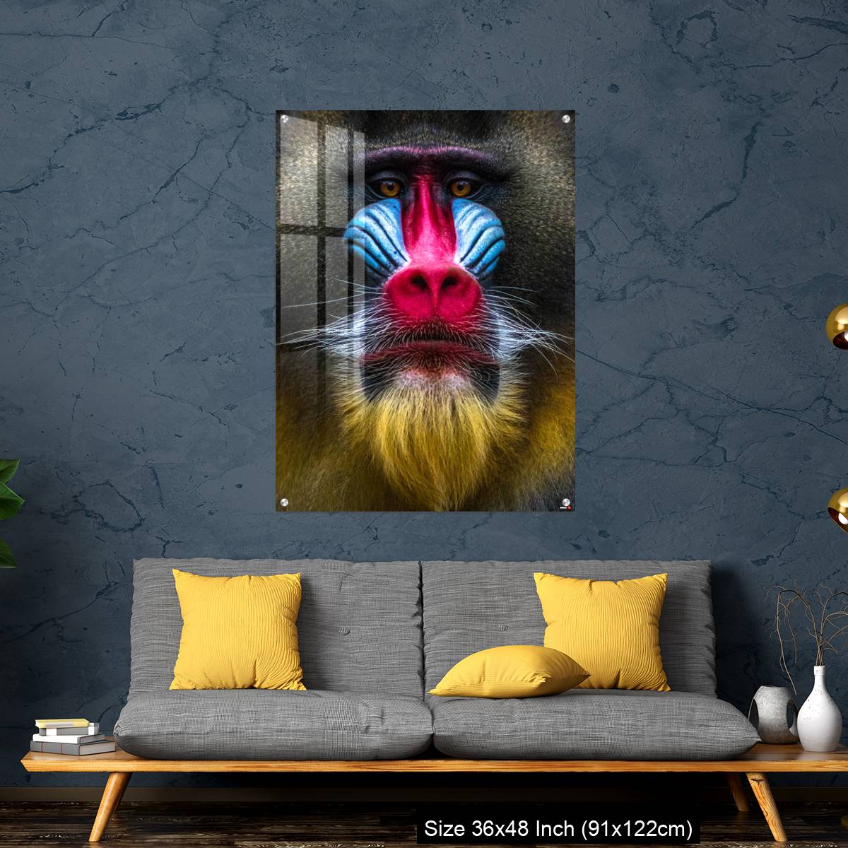 OMGs Acrylic Wall Decor – Full colors rainbow of mandrill monkey face - Image 7