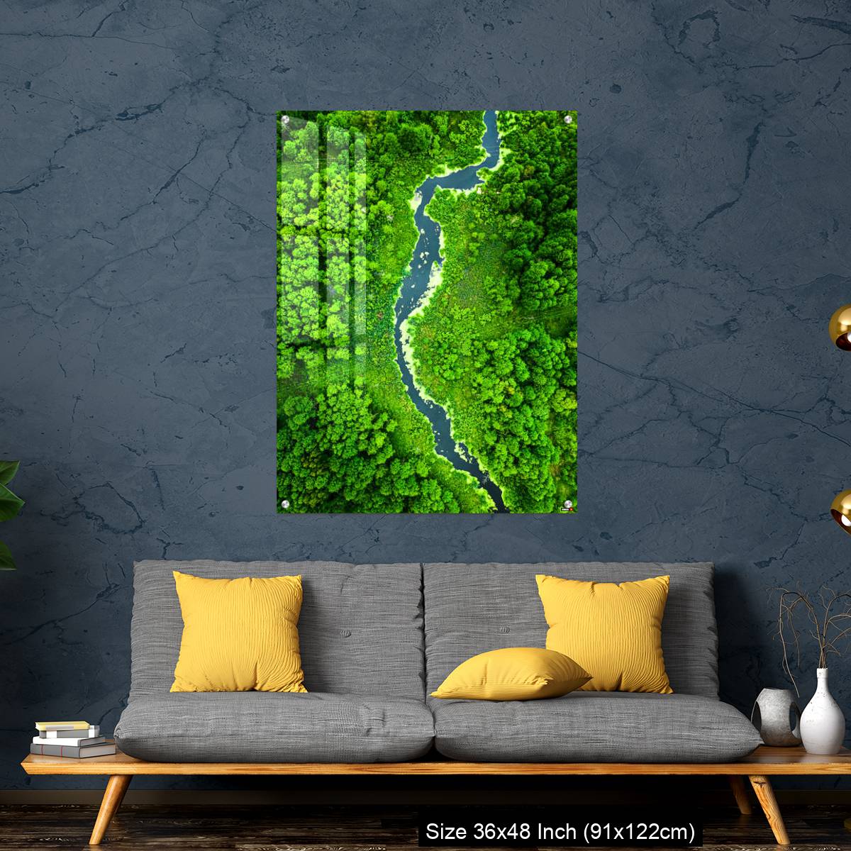 OMGs Acrylic Wall Decor – Top view of green algae on river in spring, Poland - Image 7
