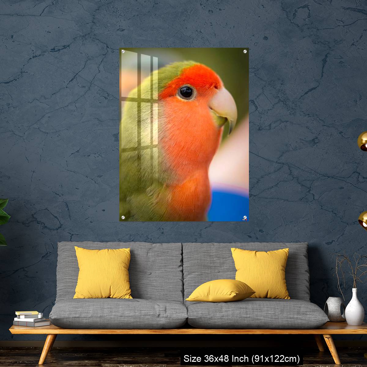 OMGs Acrylic Wall Decor – Vibrant rosy-faced lovebird - Image 7