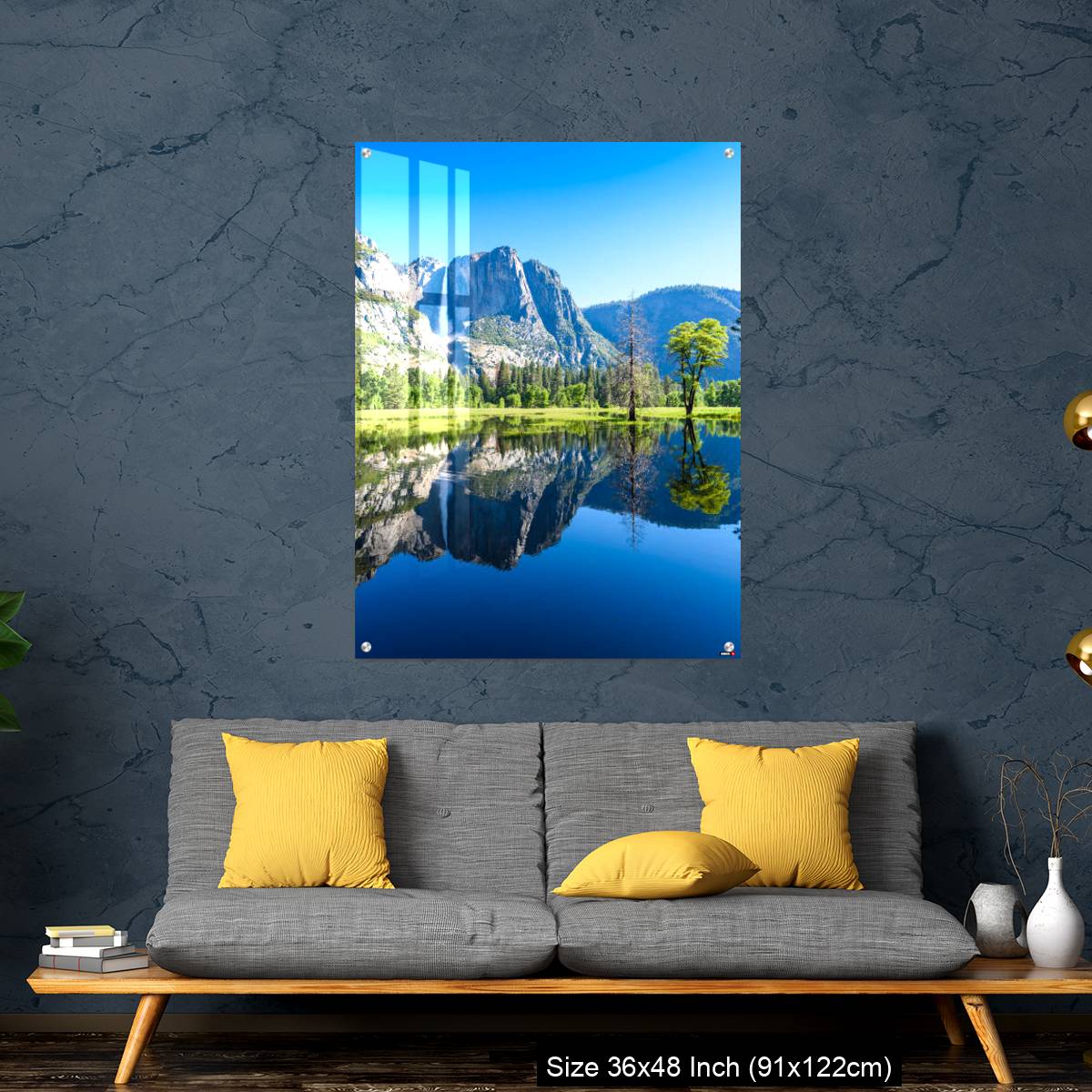 OMGs Acrylic Wall Decor – Reflection in Merced River of Yosemite waterfalls and beautiful mountain California, USA - Image 7