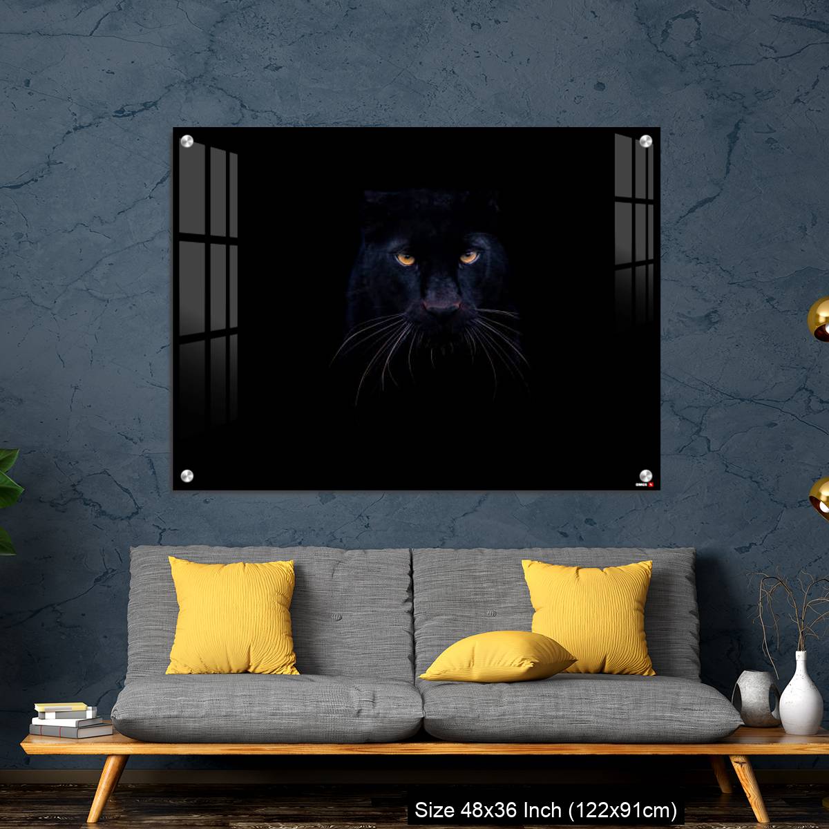 OMGs Acrylic Wall Decor – A black panther with a black background - Image 7