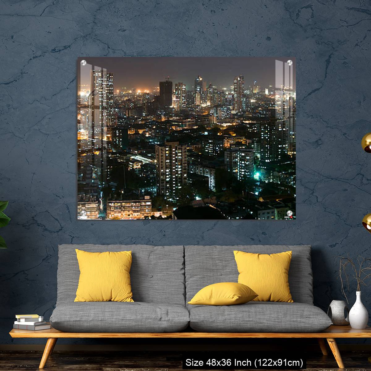 OMGs Acrylic Wall Decor – Ariel view of Mumbai, with all its beauty at night - Image 7