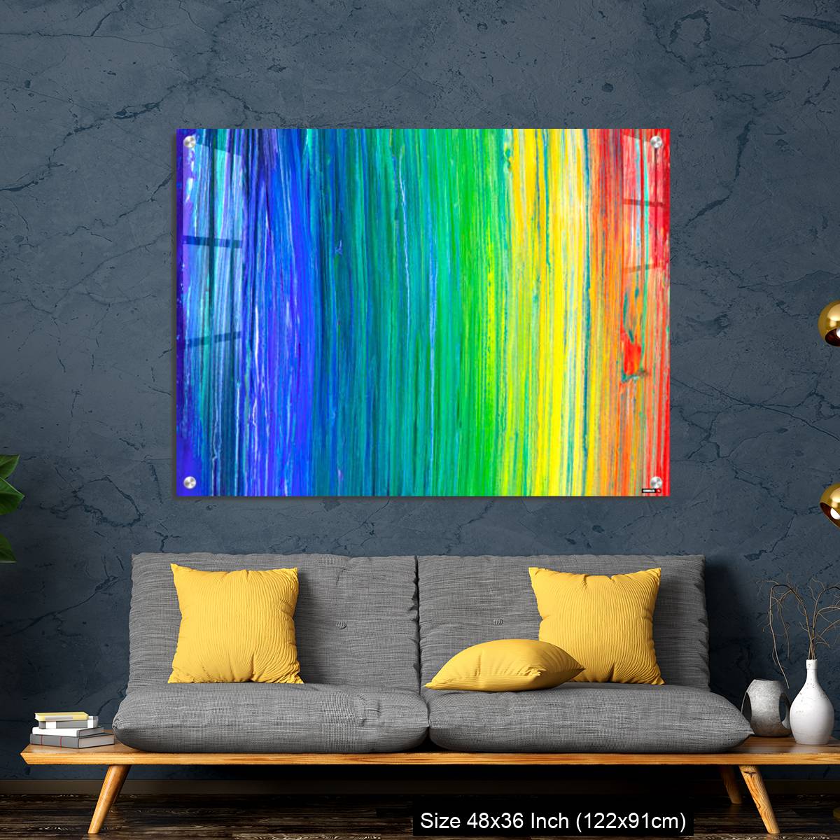 OMGs Acrylic Wall Decor – Brush stroke in rainbow colors colorful background. Symbol of childhood or equality - Image 7