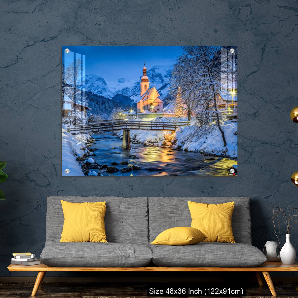 OMGs Acrylic Wall Decor – Church of Ramsau in winter twilight, Bavaria, Germany - Image 7