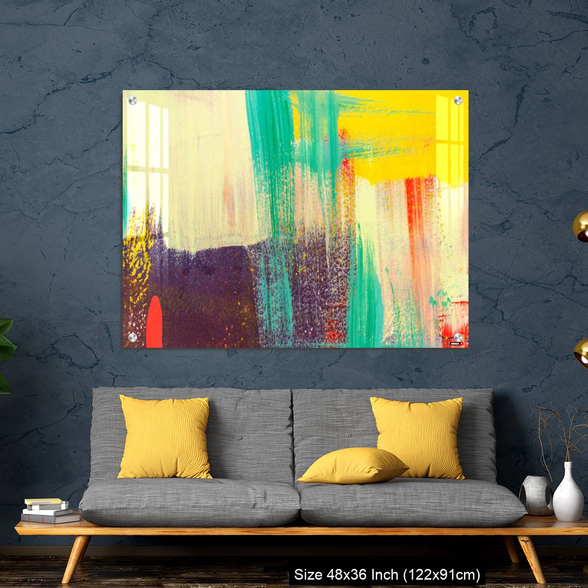 OMGs Acrylic Wall Decor – Colorful painted on concrete wall. Abstract background. - Image 7
