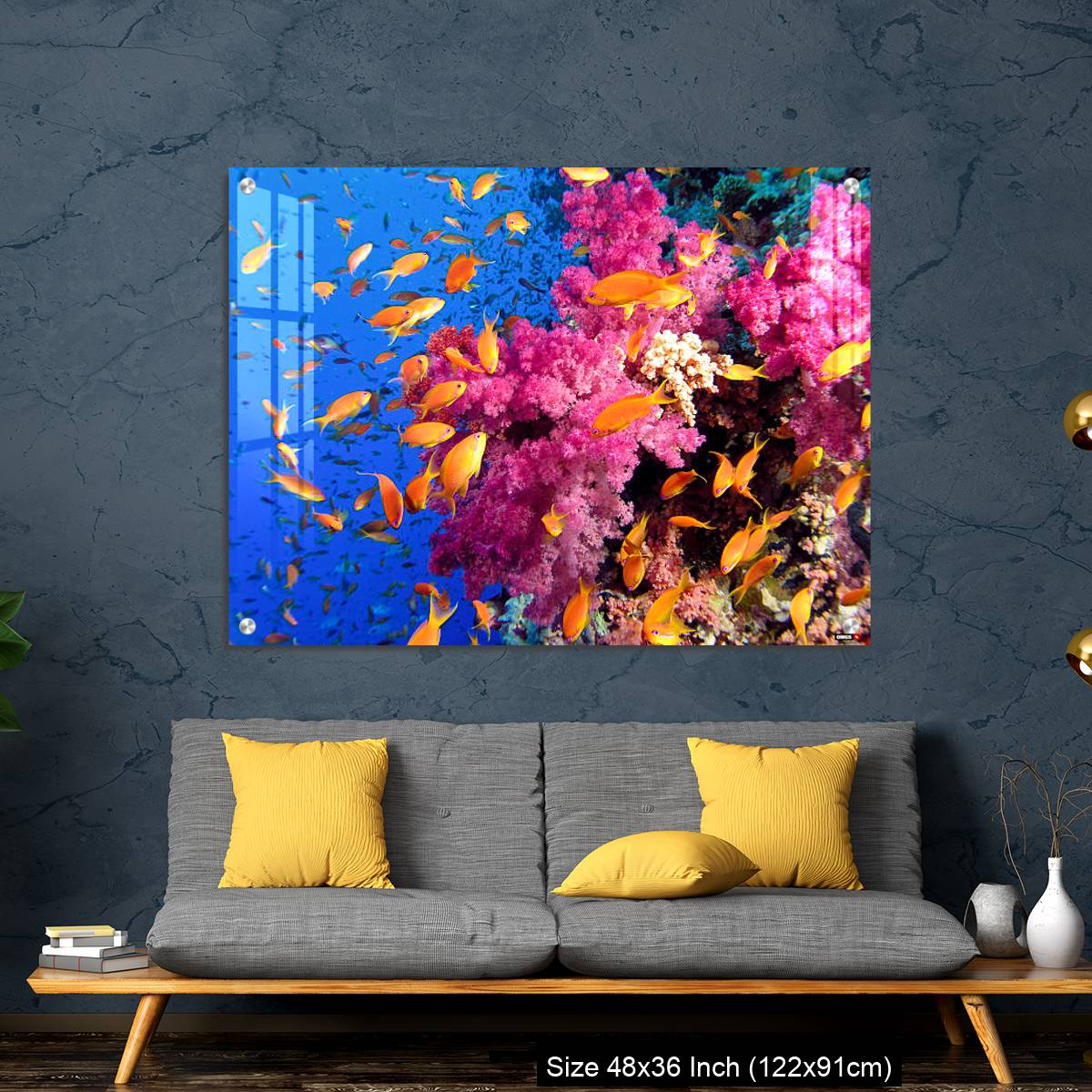 OMGs Acrylic Wall Decor – Colorful underwater picture of a coral reef, with goldfish - Image 7