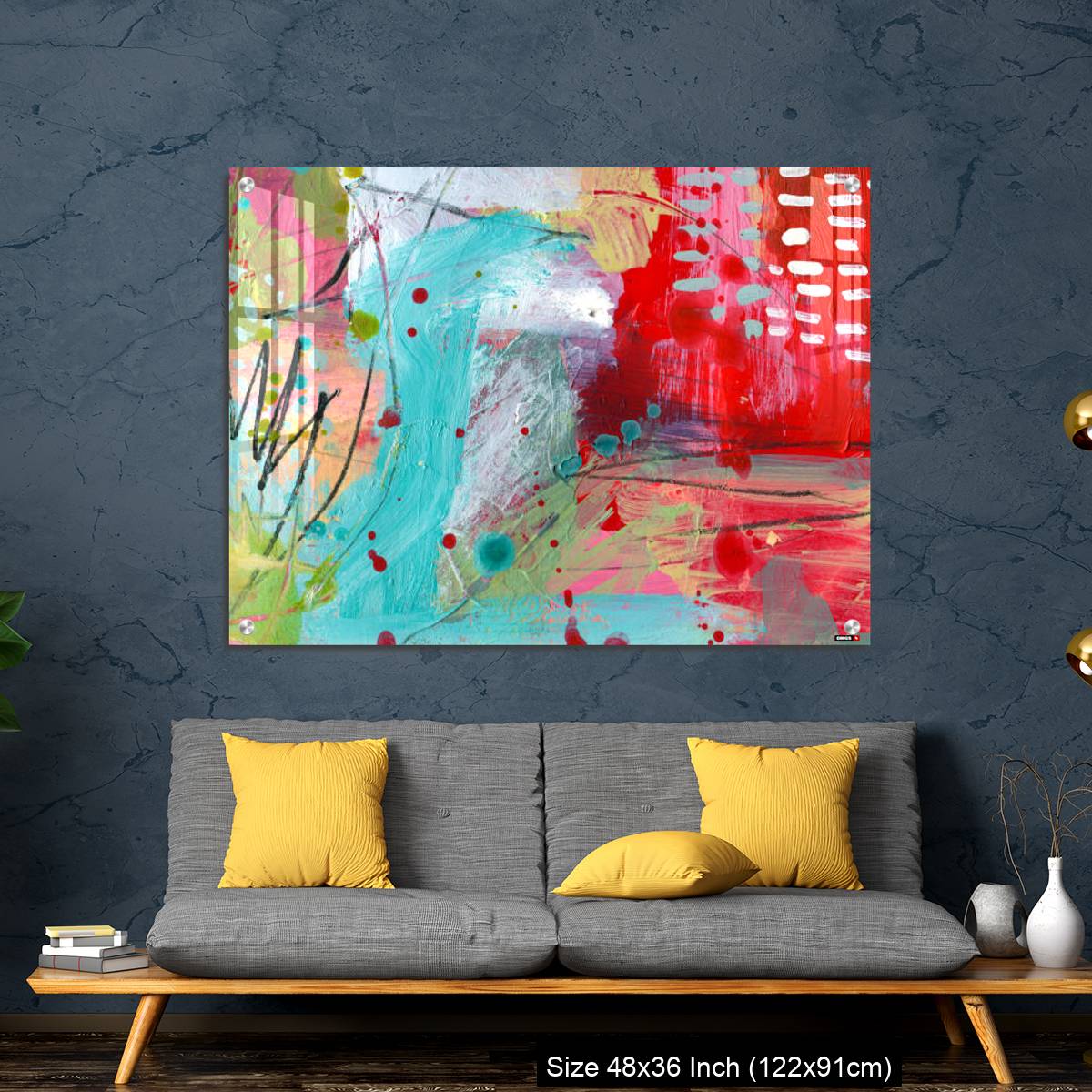 OMGs Acrylic Wall Decor – Detail of modern abstract mixed media art - Image 7