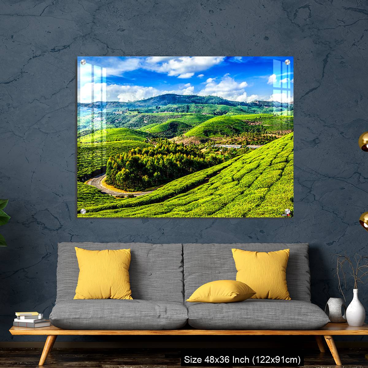 OMGs Acrylic Wall Decor – Green tea plantations in Munnar, Kerala, India - Image 7