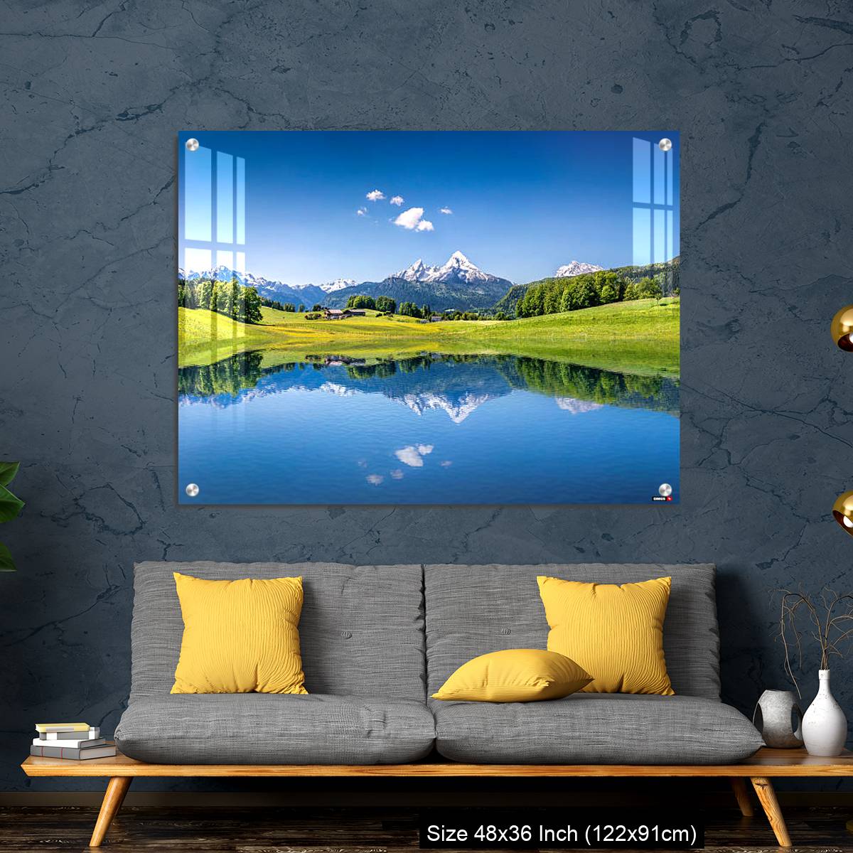OMGs Acrylic Wall Decor – Idyllic summer landscape with mountain lake in the Alps - Image 7