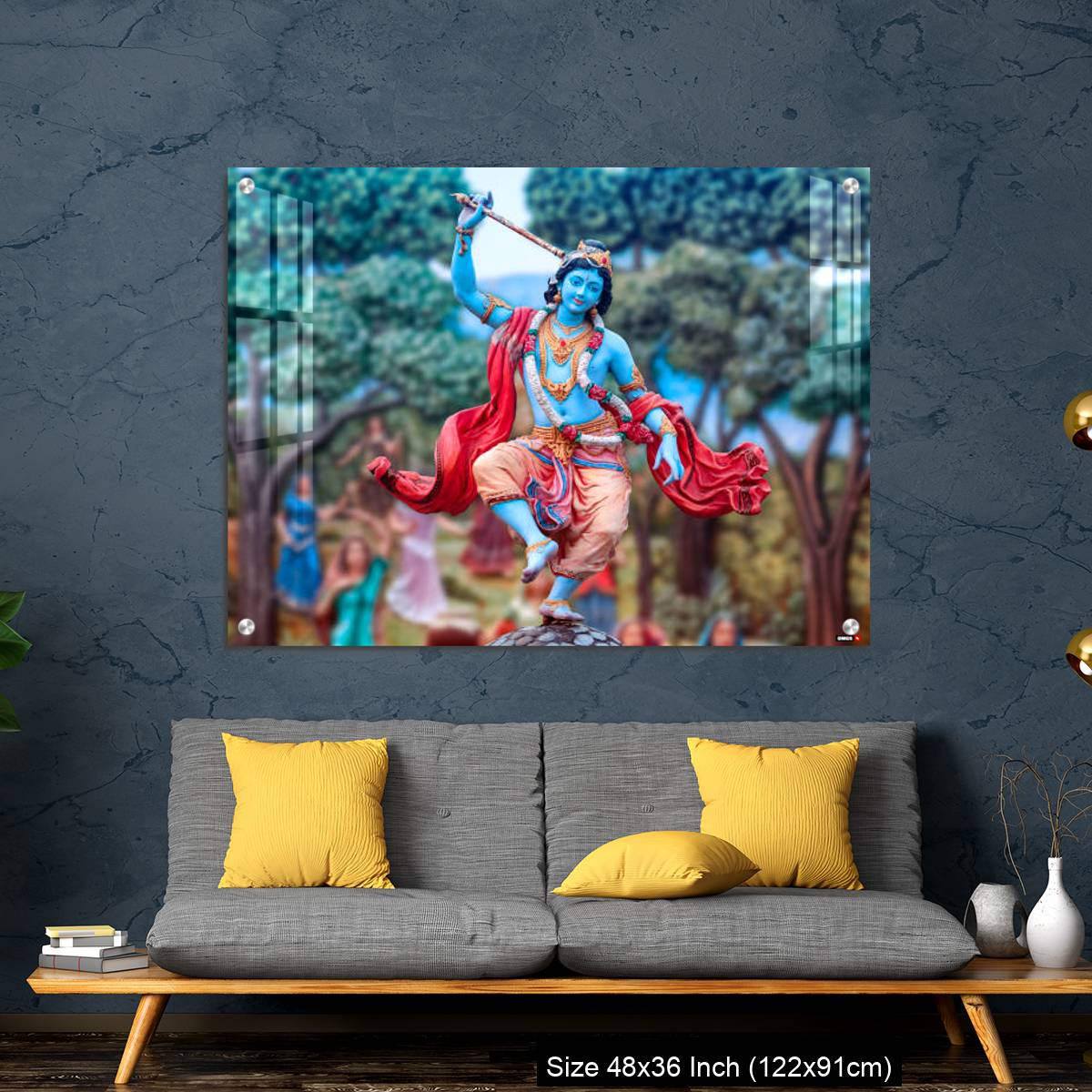 OMGs Acrylic Wall Decor – India, Vrindavan, Dancing Krishna - Image 7