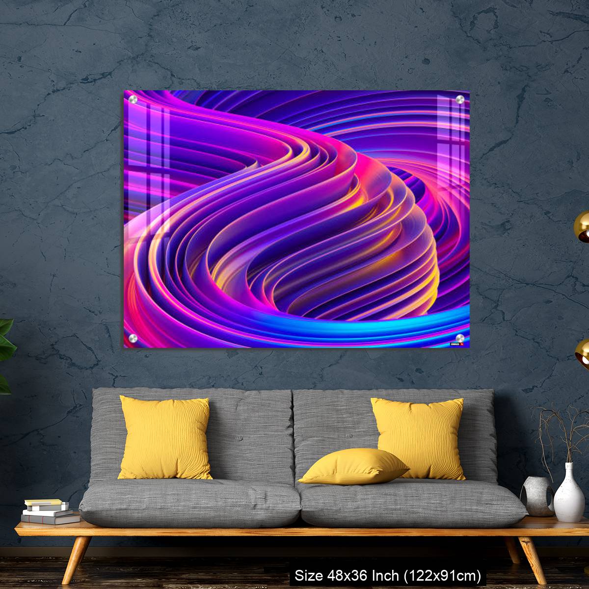 OMGs Acrylic Wall Decor – Liquid shapes abstract holographic 3D wavy background - Image 7