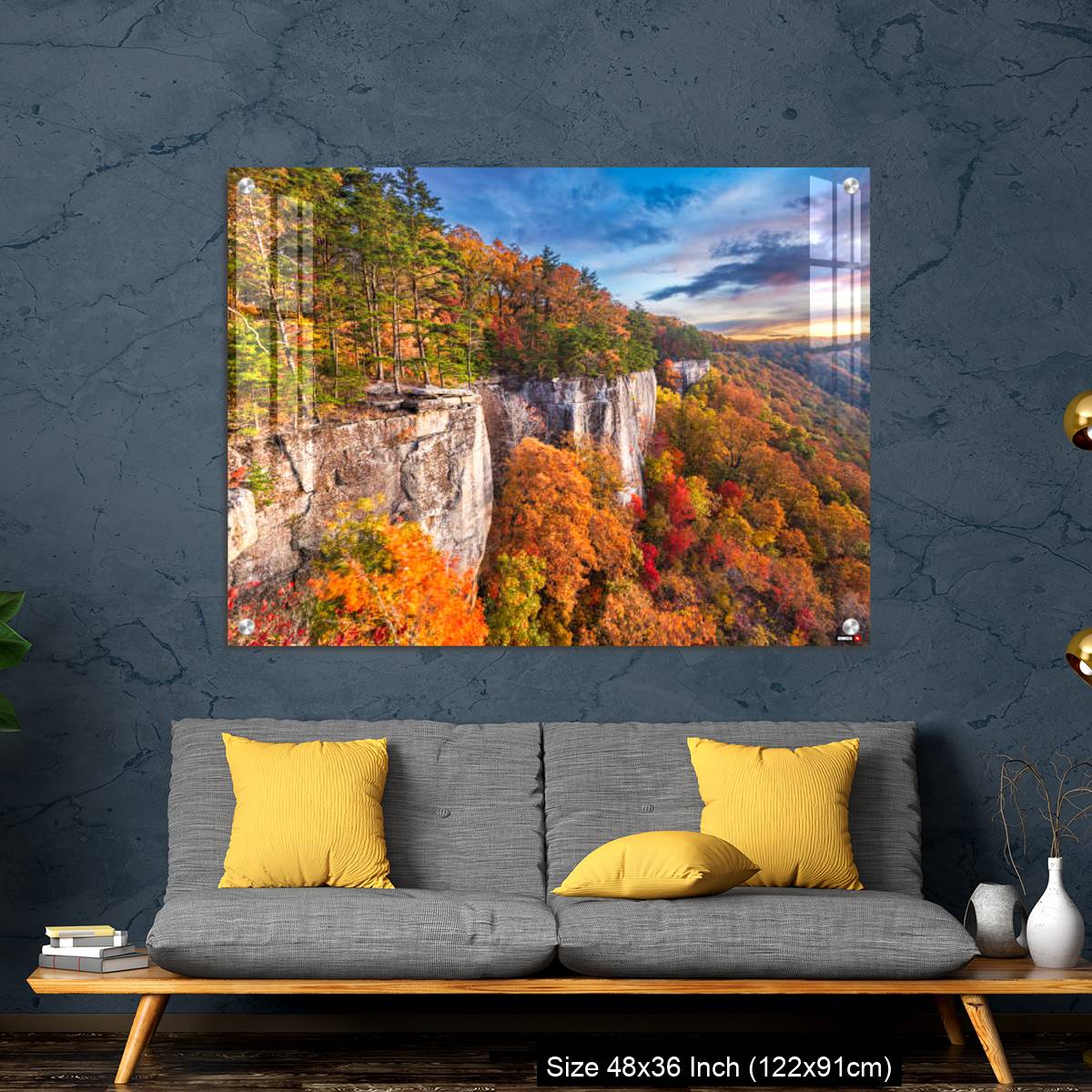 OMGs Acrylic Wall Decor – New River Gorge, West Virgnia, USA autumn morning - Image 7