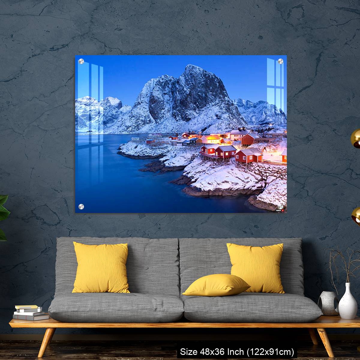 OMGs Acrylic Wall Decor – Norwegian fisherman's cabins on the Lofoten at dawn in winter - Image 7