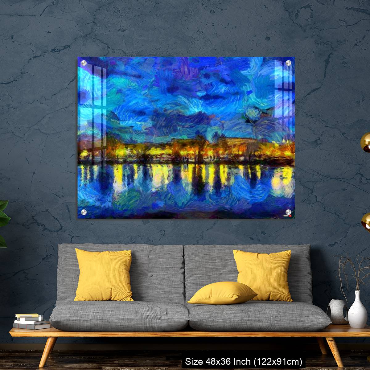 OMGs Acrylic Wall Decor – Oil painting - cityscape. Modern digital art, impressionism technique - Image 7