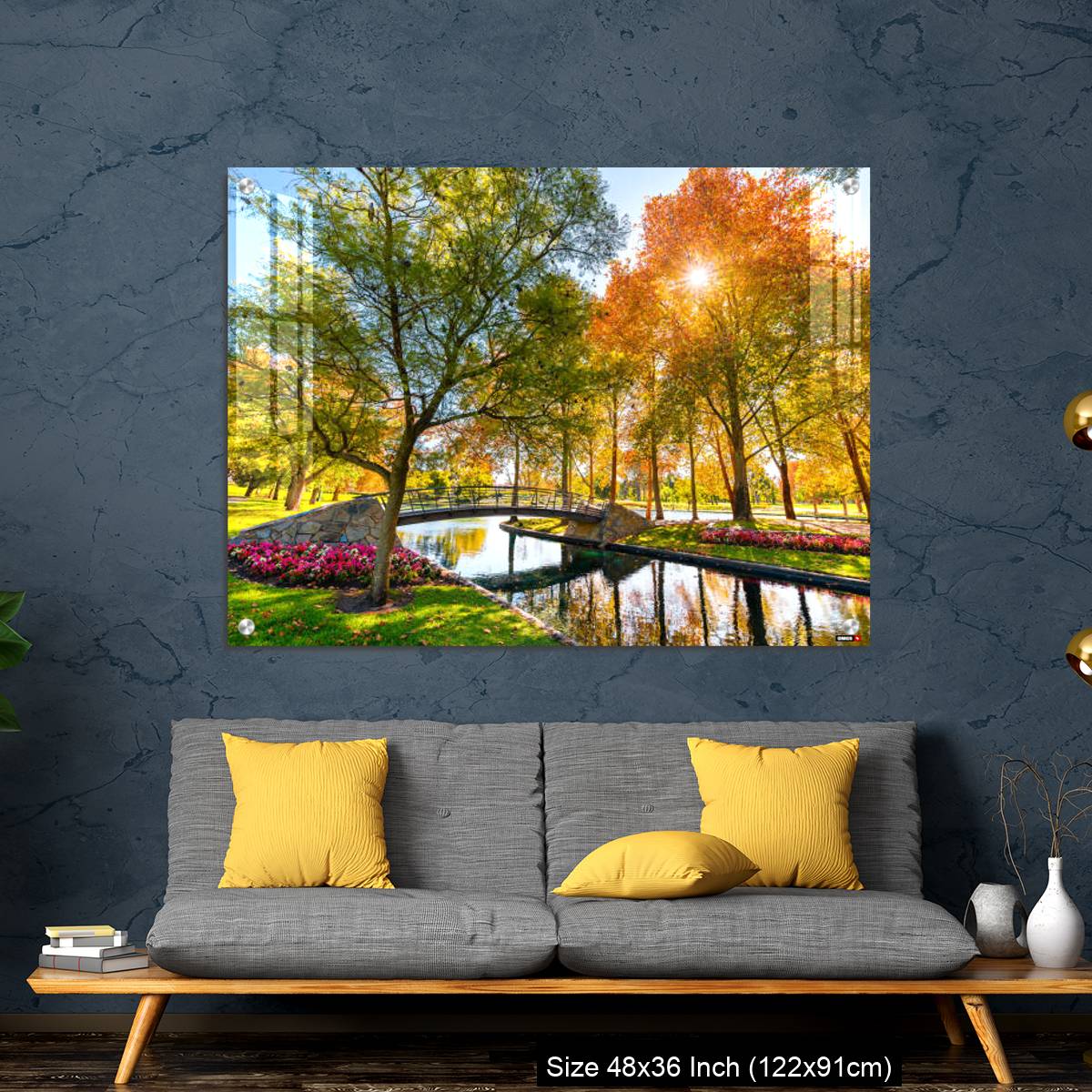 OMGs Acrylic Wall Decor – Rymill Park with bridge over the pond in Adelaide city - Image 7