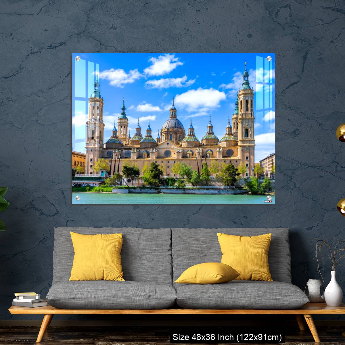 OMGs Acrylic Wall Decor – The Basilica of Our Lady of the Pillar seen from the Ebro river - Image 7