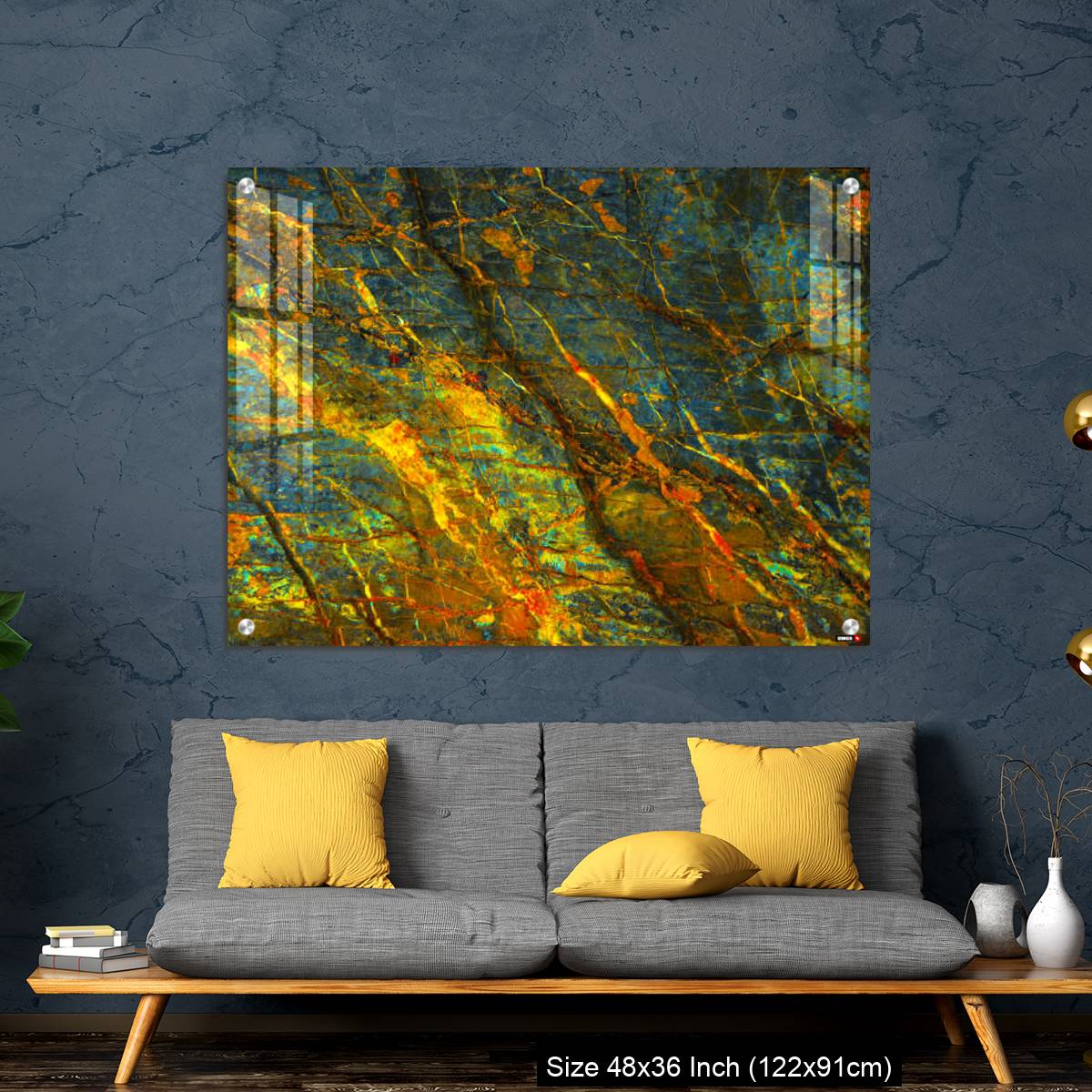 OMGs Acrylic Wall Decor – Yellow orange blue abstract grunge background - Image 7