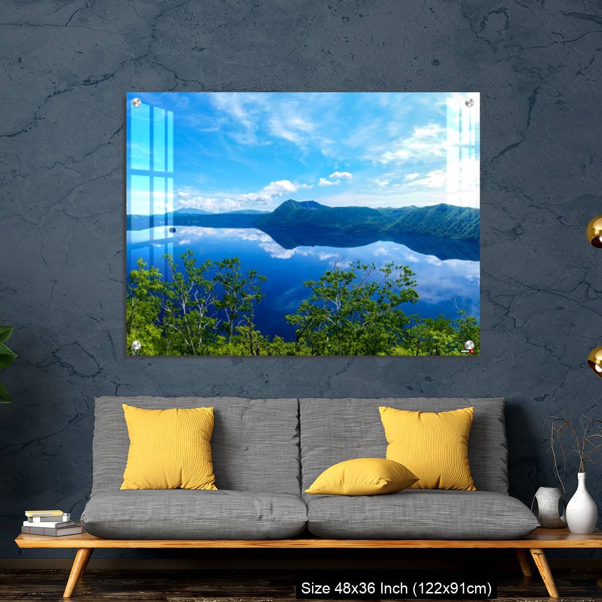 OMGs Acrylic Wall Decor – panoramic view of a lake reflecting sky. Lake Mashu,Akan National Park,Japan. - Image 7