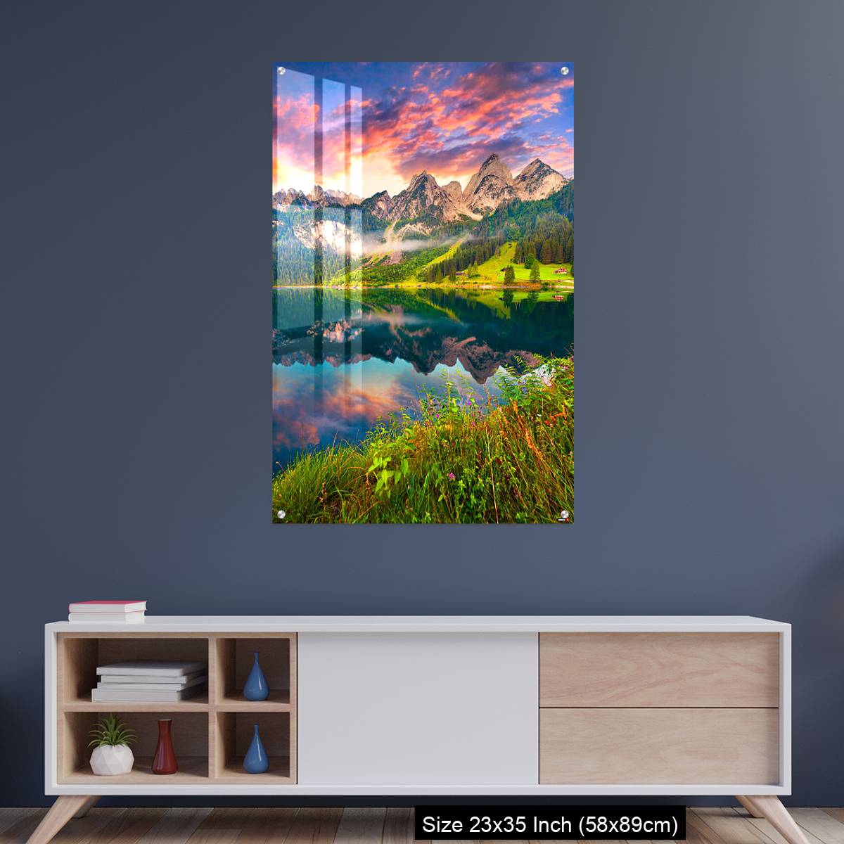 OMGs Acrylic Wall Decor – Colorful summer sunrise on the Vorderer Gosausee lake - Image 8