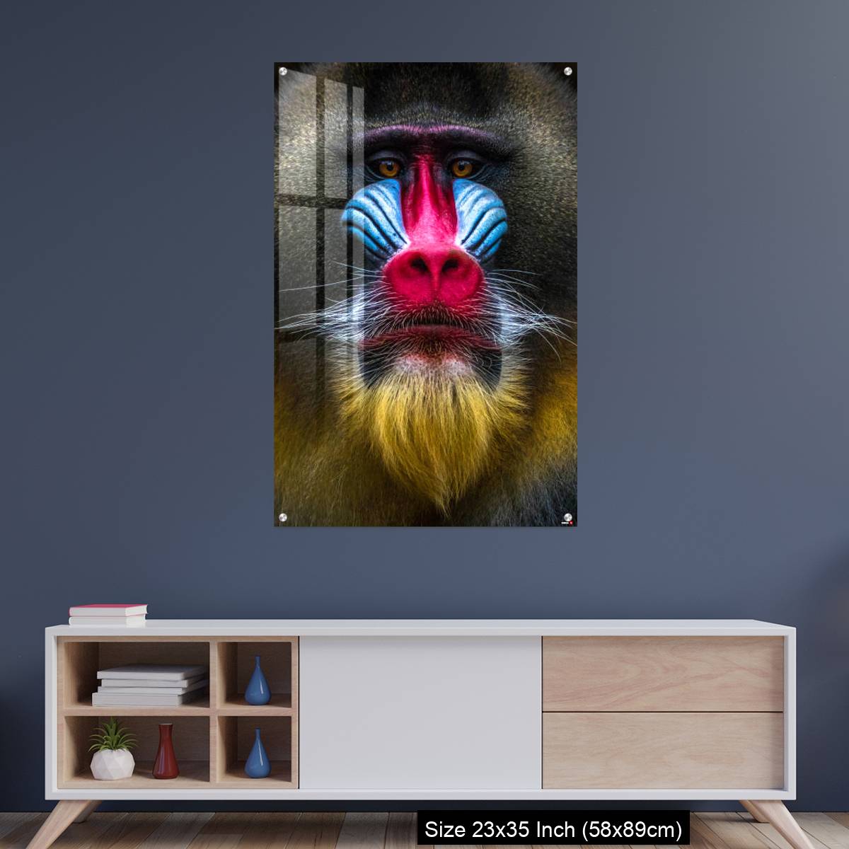 OMGs Acrylic Wall Decor – Full colors rainbow of mandrill monkey face - Image 8