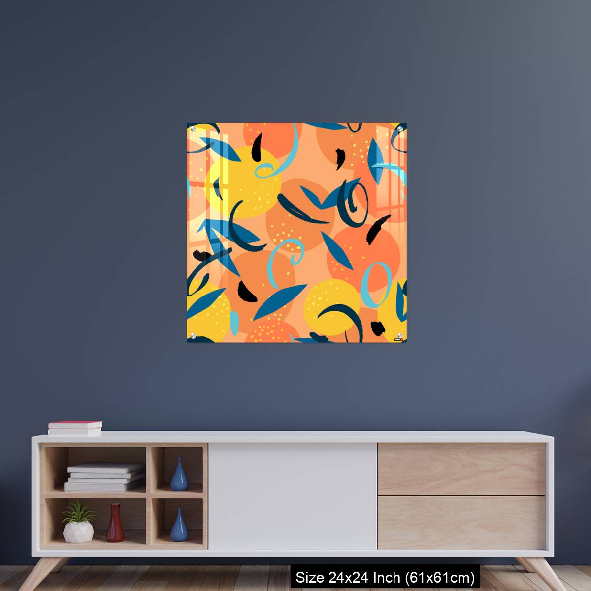 OMGs Acrylic Wall Decor – Floral Fruit seamless pattern made of oranges with leaves - Image 8