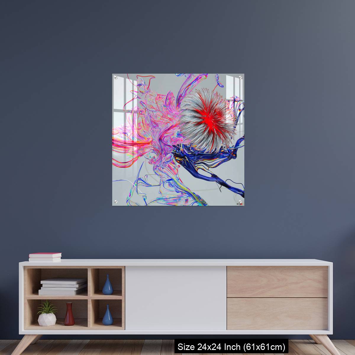OMGs Acrylic Wall Decor – Flower abstract 3D color wired glass  background - Image 8