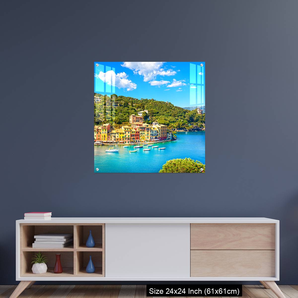 OMGs Acrylic Wall Decor – Portofino luxury village landmark, panoramic aerial view. - Image 8