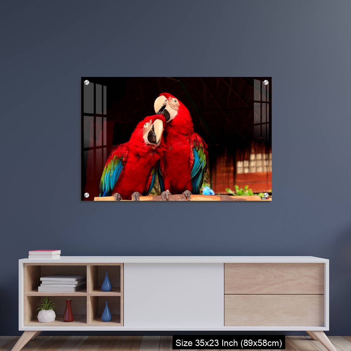 OMGs Acrylic Wall Decor – A  Macaw Bird Teasing His Friend’s Head - Image 8