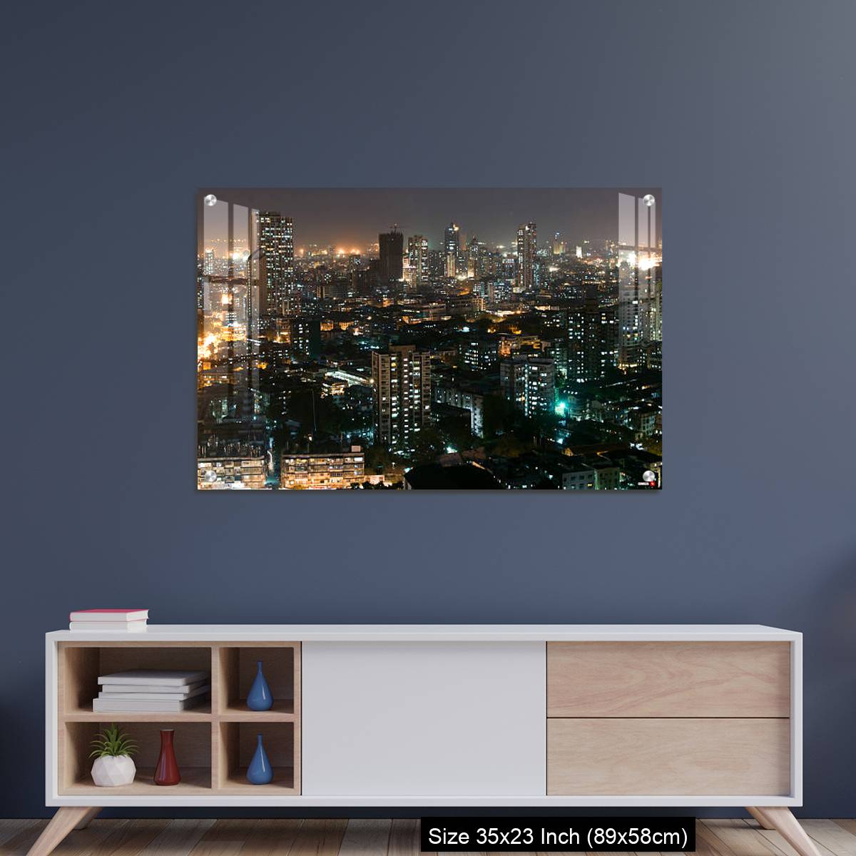 OMGs Acrylic Wall Decor – Ariel view of Mumbai, with all its beauty at night - Image 8