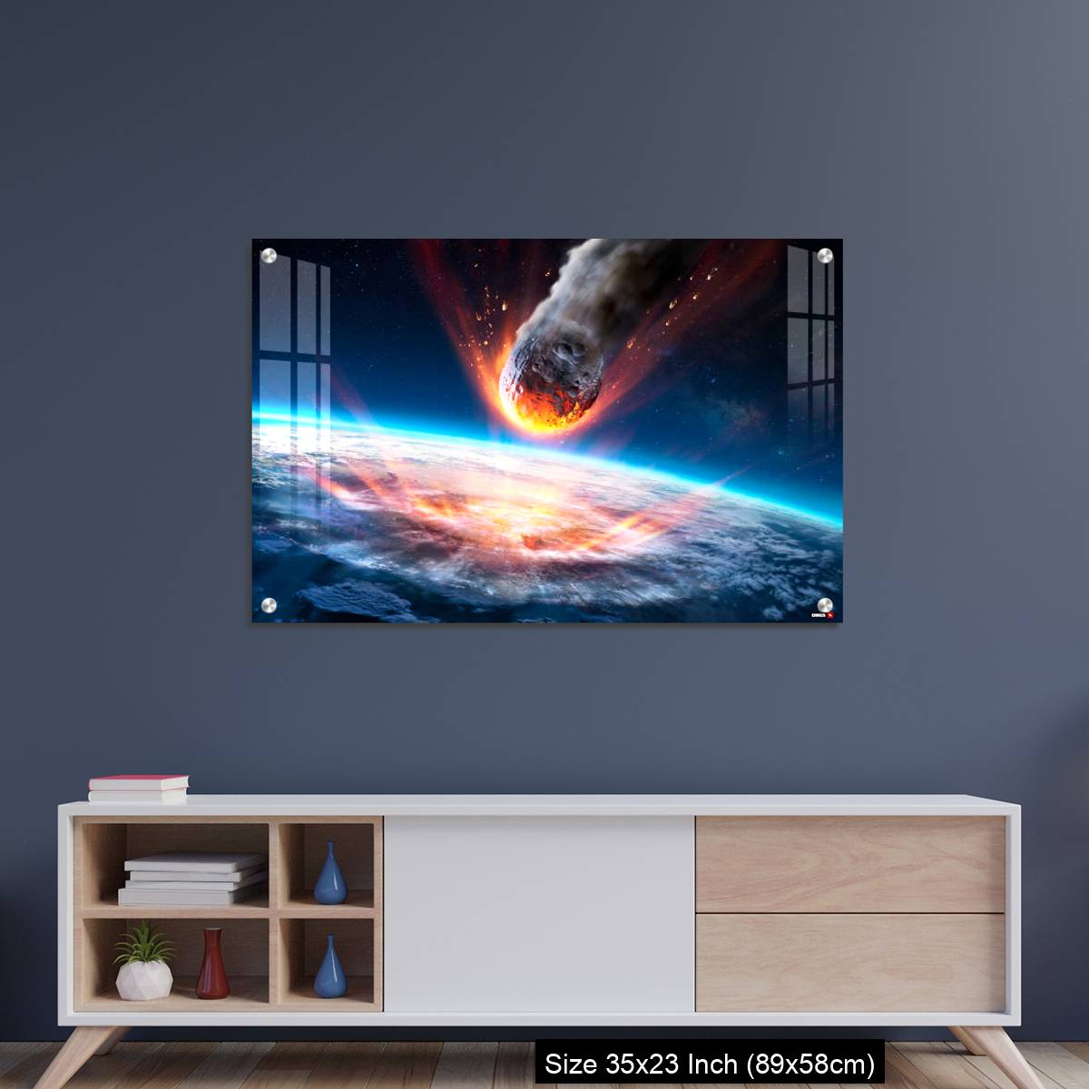 OMGs Acrylic Wall Decor – Asteroid Impact On Earth - Meteor In Collision With Planet - Image 8