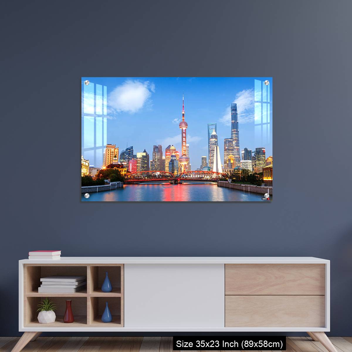 OMGs Acrylic Wall Decor – Beautiful modern city at night in Shanghai, China - Image 8
