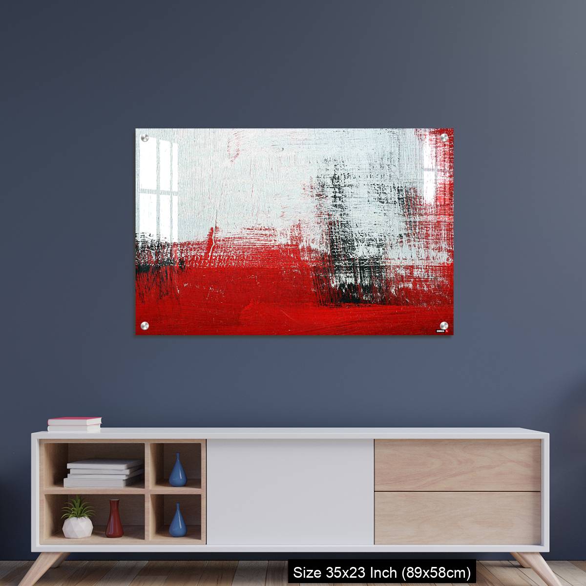 OMGs Acrylic Wall Decor – Black, white, red acrylic paint on metal surface. - Image 8