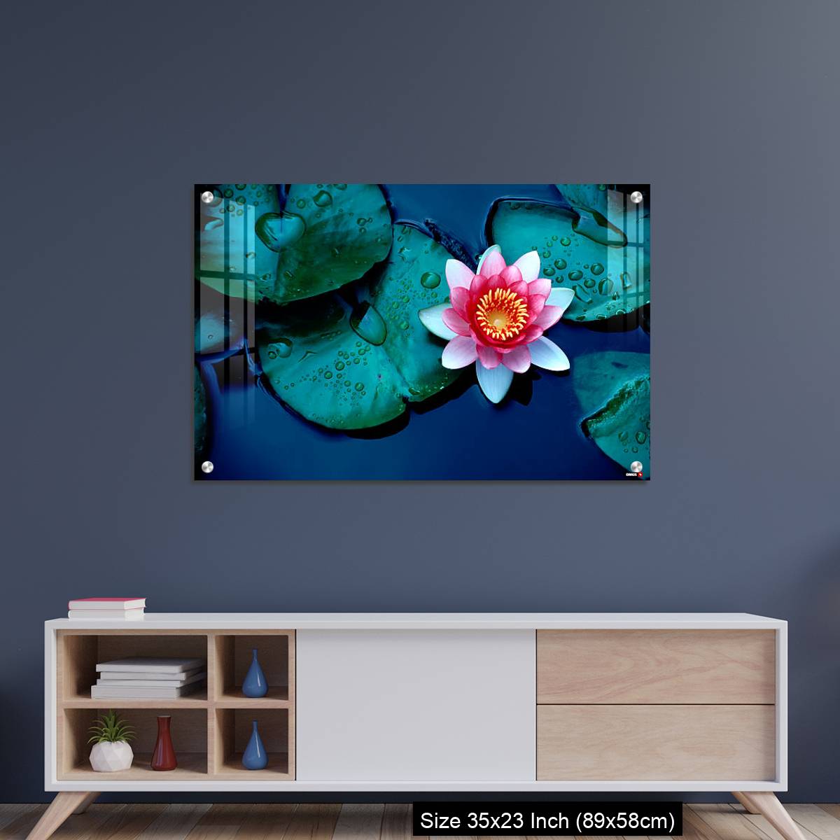 OMGs Acrylic Wall Decor – Brightly colored water lily floating on a stil pond - Image 8