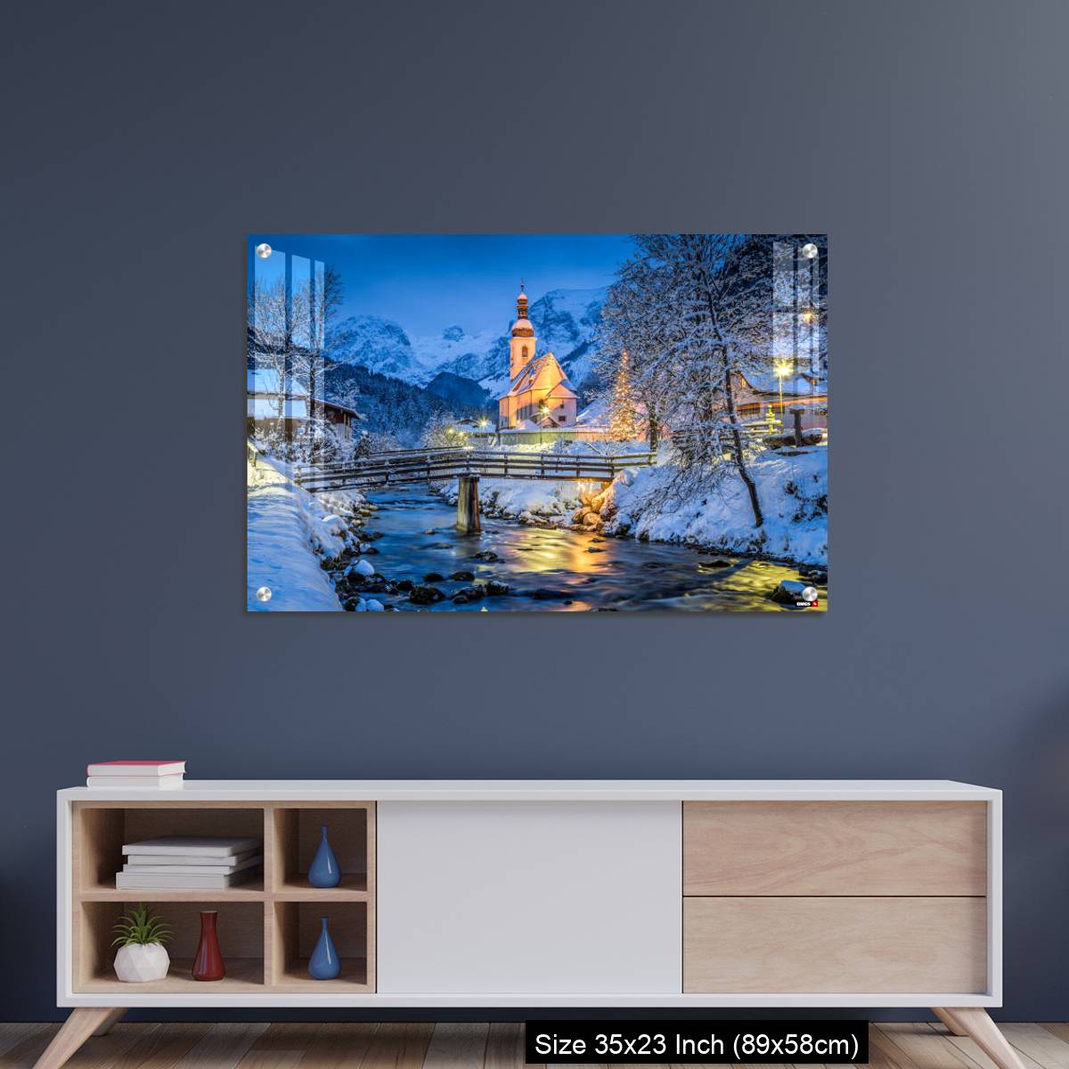 OMGs Acrylic Wall Decor – Church of Ramsau in winter twilight, Bavaria, Germany - Image 8