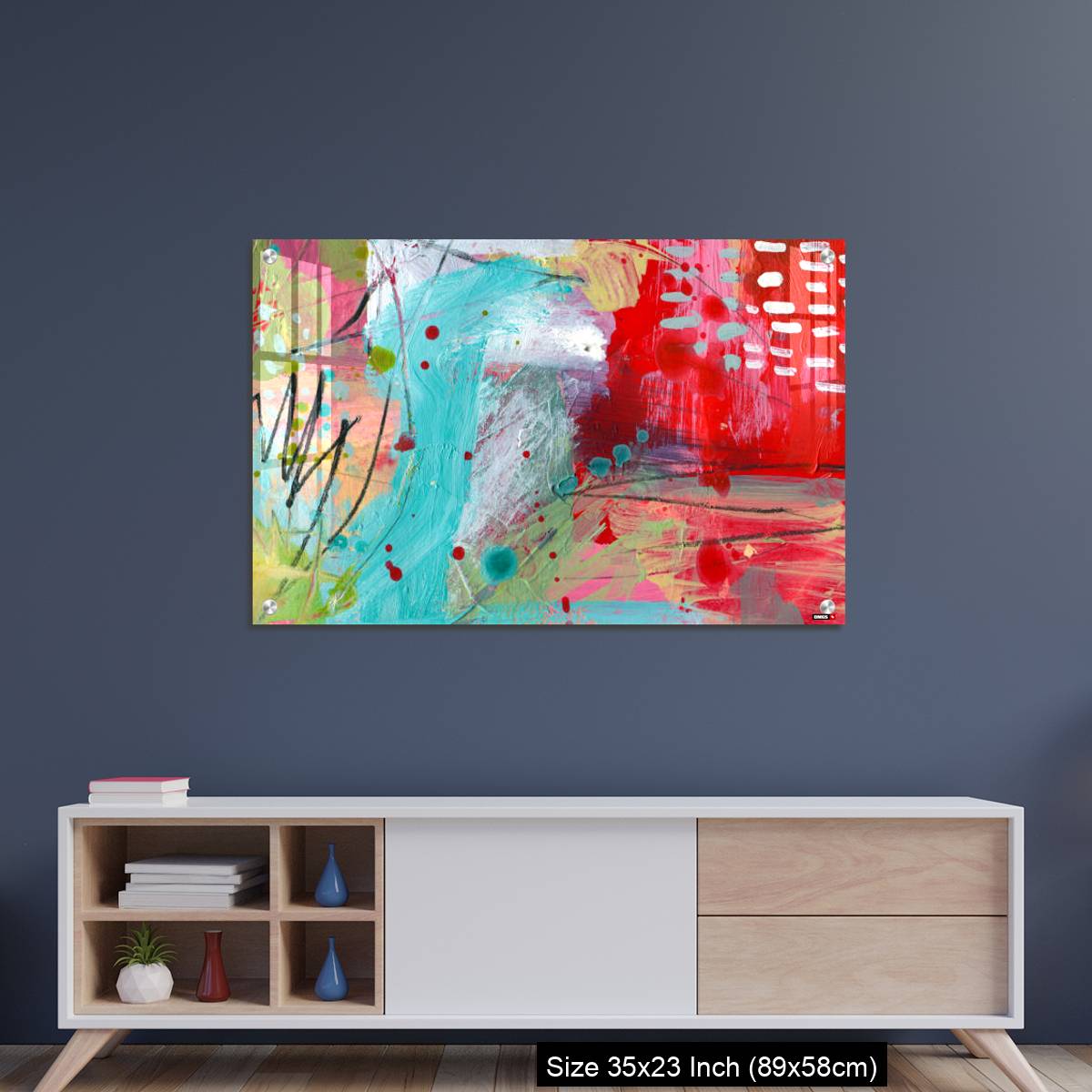 OMGs Acrylic Wall Decor – Detail of modern abstract mixed media art - Image 8