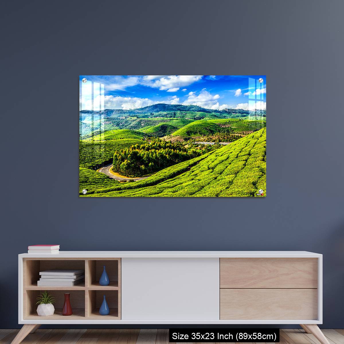 OMGs Acrylic Wall Decor – Green tea plantations in Munnar, Kerala, India - Image 8